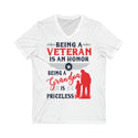 Unisex Short Sleeve  Stylish V-Neck Tee for Honoring Veterans and Embracing Family