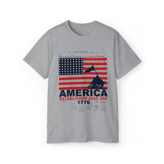 Buy sport-grey Unisex America Established July 4th 1776 Ultra Cotton Tee