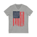 Men's Unisex Jersey American Flag Comfortable fabric Short Sleeve V-Neck Tee