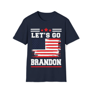 Buy navy Let&#39;s Go Brandon Unisex Softstyle Printed T-Shirt