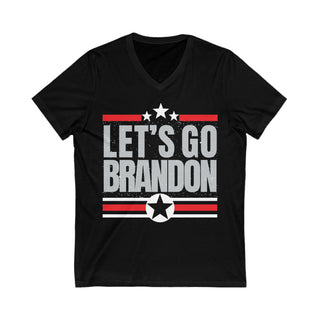 Buy black Let&#39;s Go Brandon Unisex Jersey V-Neck Tee
