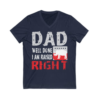 Buy navy Dad Well Done I AM Raised Right Short Sleeve V-Neck Tee