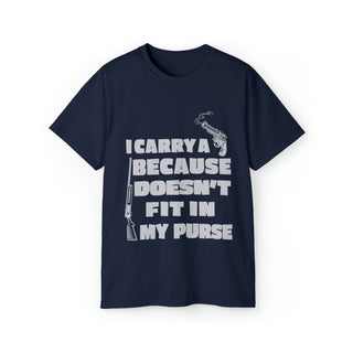 Buy navy I Carry A Gun Because A Rifle Doesn&#39;t Fit In My Purse&#39; - Unisex Ultra Cotton Tee- Express Your Preparedness