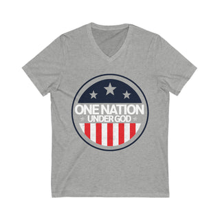 One Nation Under God Unisex Jersey Short Sleeve V-Neck Tee