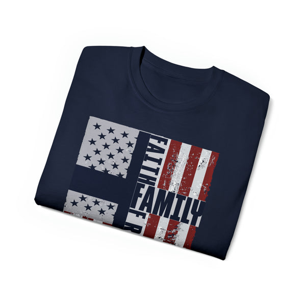 Faith Family Freedom' - Unisex Ultra Cotton Tee - A Symbol of Your Core Values