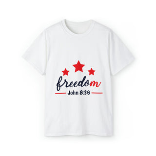 Buy white Freedom John 8:36 - Unisex Ultra Cotton Tee