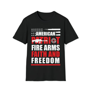 Unisex American Patriot Fire Arms Faith And Freedom Soft Style T-Shirt