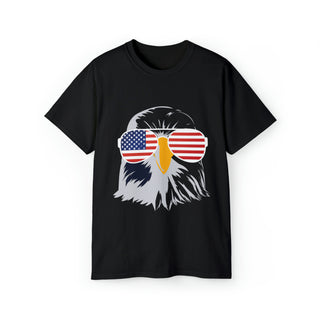 Buy black American Bald Eagle Cotton T-Shirt