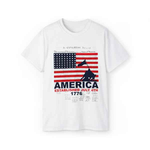 Unisex America Established July 4th 1776 Ultra Cotton Tee