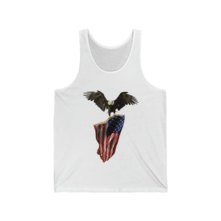 Buy white Patriotic Eagle with American Flag Unisex Tank Top