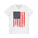 Men's Unisex Jersey American Flag Comfortable fabric Short Sleeve V-Neck Tee