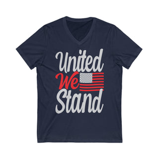 Buy navy United We Stand Unisex Jersey Short Sleeve V-Neck Tee -unwavering dedication with fashion