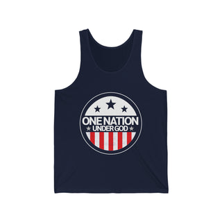 Buy navy One Nation Under God Unisex Jersey Tank Top