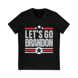 Buy black Let&#39;s Go Brandon - Unisex Short Sleeve V-Neck Tee