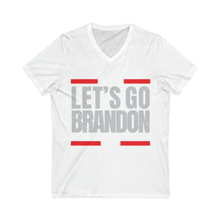 Buy white Let&#39;s Go Brandon - Unisex Short Sleeve V-Neck Tee