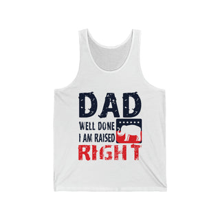 Buy white Dad Well Done Unisex Jersey Tank Top