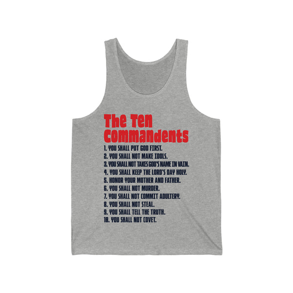 Unisex The Ten Commandments Jersey Tank - Wear Your Faith and Values with Pride