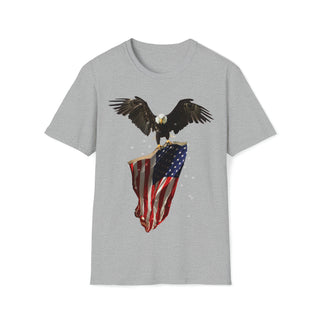 Buy sport-grey American Flag-Carrying Eagle Unisex Softstyle T-Shirt