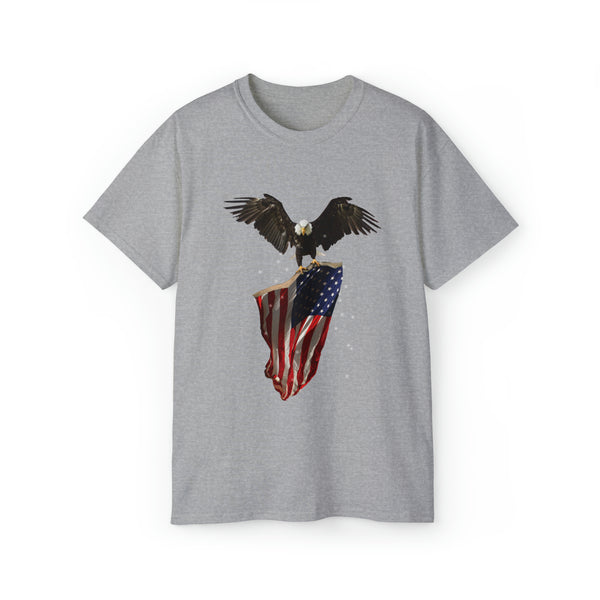 Eagle Carrying American Flag Cotton T-Shirt