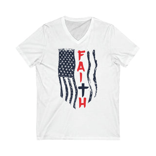 Faith Unisex Jersey Short Sleeve V-Neck Tee - Wear Your Belief in Comfort and Style