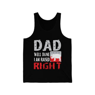 Buy black Dad Well Done Unisex Jersey Tank Top