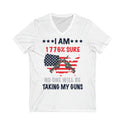 Unisex "I Am 1776% Sure No One Will Be Taking My Guns" Short Sleeve V-Neck Tee - Wear Your Second Amendment Pride