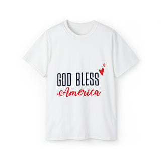 Buy white God Bless America Unisex Ultra Cotton Tee - Embrace Patriotism in Comfort