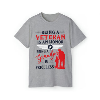 Buy sport-grey Unisex Comfortable Ultra Cotton Tee for Honoring Veterans and Embracing Grandparenthood