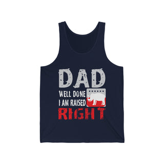 Buy navy Dad Well Done Unisex Jersey Tank Top