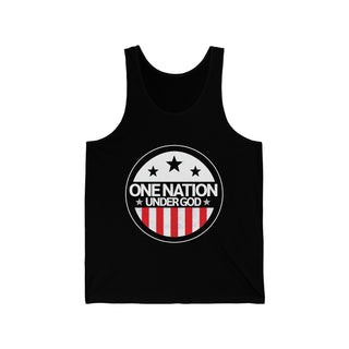 Buy black One Nation Under God - Unisex Jersey Tank - Wear Your Patriotism and Faith with Pride