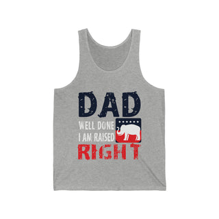 Buy athletic-heather Celebrate Your Upbringing with Dad Well Done Unisex Jersey Tank