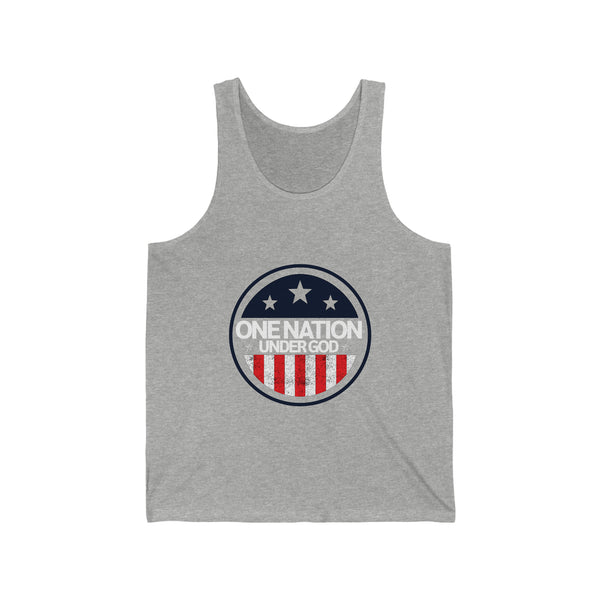One Nation Under God - Unisex Jersey Tank - Wear Your Patriotism and Faith with Pride