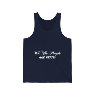 Buy navy We The People Are Pissed Unisex Jersey Tank Top