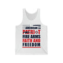 American Patriot Fire Arms Faith And Freedom Unisex Jersey Tank Top