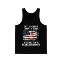 Unisex My Rights Don't End Where Your Feelings Begin Jersey Tank