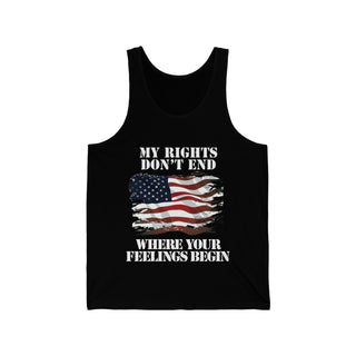Buy black Unisex My Rights Don&#39;t End Where Your Feelings Begin Jersey Tank Top