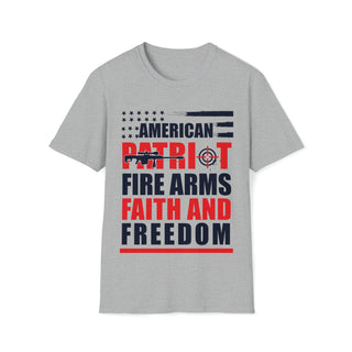 Buy sport-grey Unisex American Patriot Fire Arms Faith And Freedom Soft Style T-Shirt