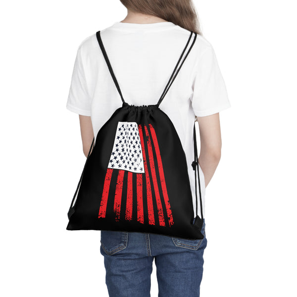 Patriotic American flag  design drawstring bag