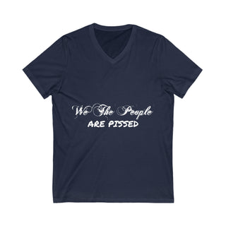 Buy navy Unisex We The People Are Pissed V-Neck Tee