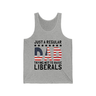 Buy athletic-heather Just A Regular Mom Trying Not To Raise Liberals Unisex Jersey Tank