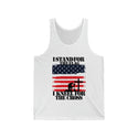 I Stand For The Flag I Kneel For American Flag and Cross Jersey Tank