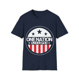 Buy navy One Nation Under God -  Your Love for Country and Faith with Our Unisex Softstyle T-Shirt