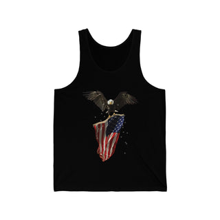 Buy black Patriotic Eagle with American Flag Unisex Tank Top