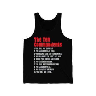 Buy black Unisex The Ten Commandments Jersey Tank Top