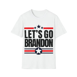 Buy white Let&#39;s Go Brandon Unisex Softstyle T-Shirt