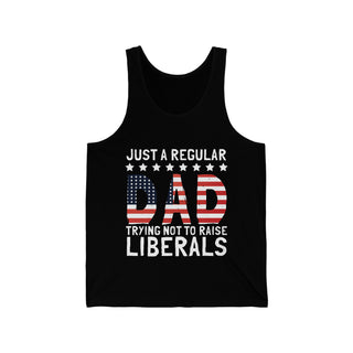 Buy black Just A Regular Mom Trying Not To Raise Liberals Unisex Tank Top