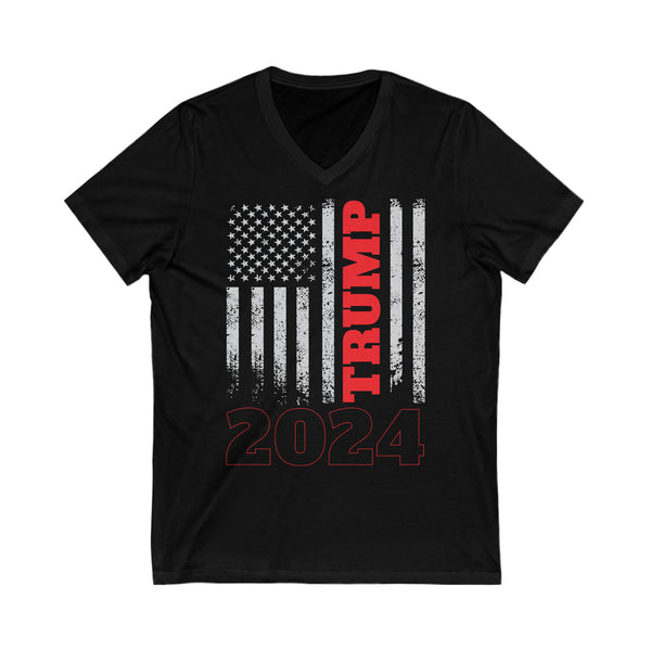 Trump 2024 Jersey Short Sleeve V-Neck Tee - Stand with Style