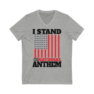 Unisex I Stand For Our National Anthem Jersey V-Neck Tee
