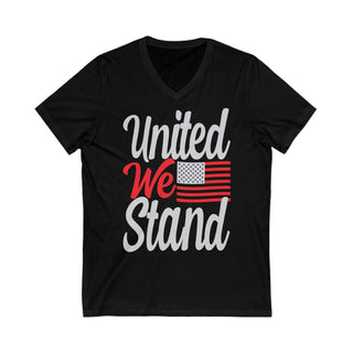 Buy black United We Stand Unisex Jersey Short Sleeve V-Neck Tee
