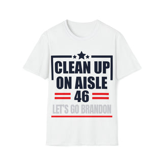 Buy white Clean Up On Aisle 46 - Unisex Softstyle Tee
